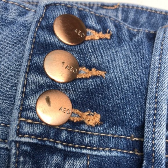 STRETCH AMERICAN EAGLE SUPER HIGH RISE DENIM JEGGINGS 2/26x28 🦅 - Picture 3 of 12